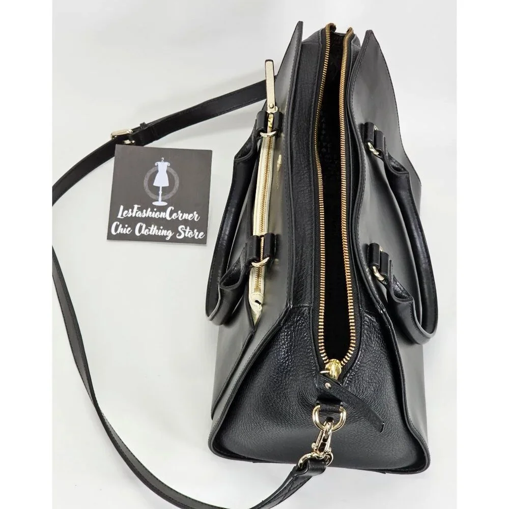 Kate Spade Women's Black Leather Mini Bernadine Hadley Street Satchel Handbag